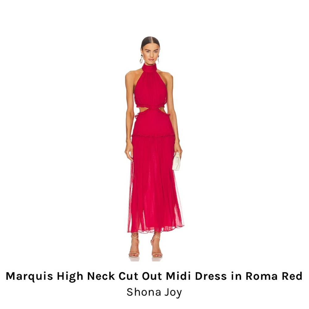 High Neck Red Cutout Dress - Revolve